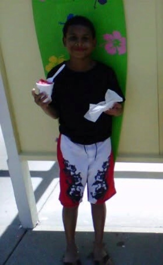 Austin enjoying a Seaux Juicy snoball